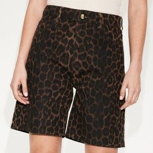 H&M Brown Leopard Print Women's Bermudas